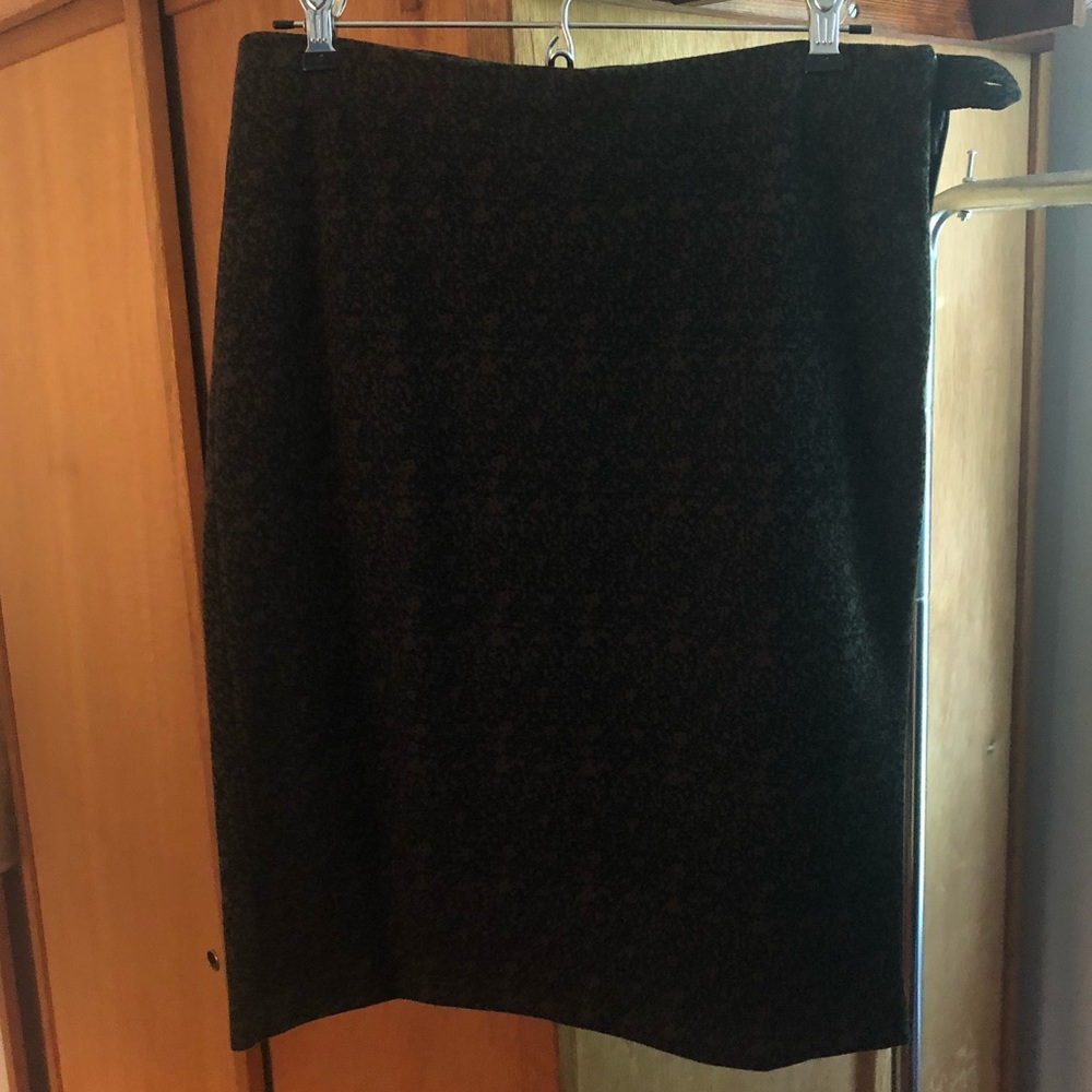 Grace, brown/black patterned stretchy pencil skirt